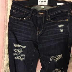 Frame Distressed Skinny Jeans
